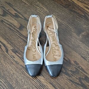 Sam Edelman Metallic Silver and Black Heels